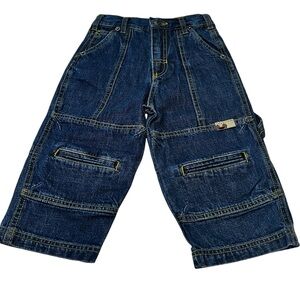 Y2K Sesame Street Elmo Denim Jeans Toddler 24 Months Cargo Style
